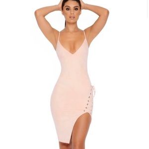 Oh Polly Pink Suede Dress